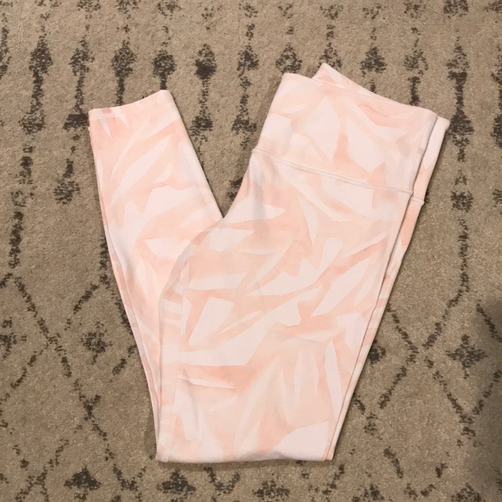 Athleta Pink and White Leggings